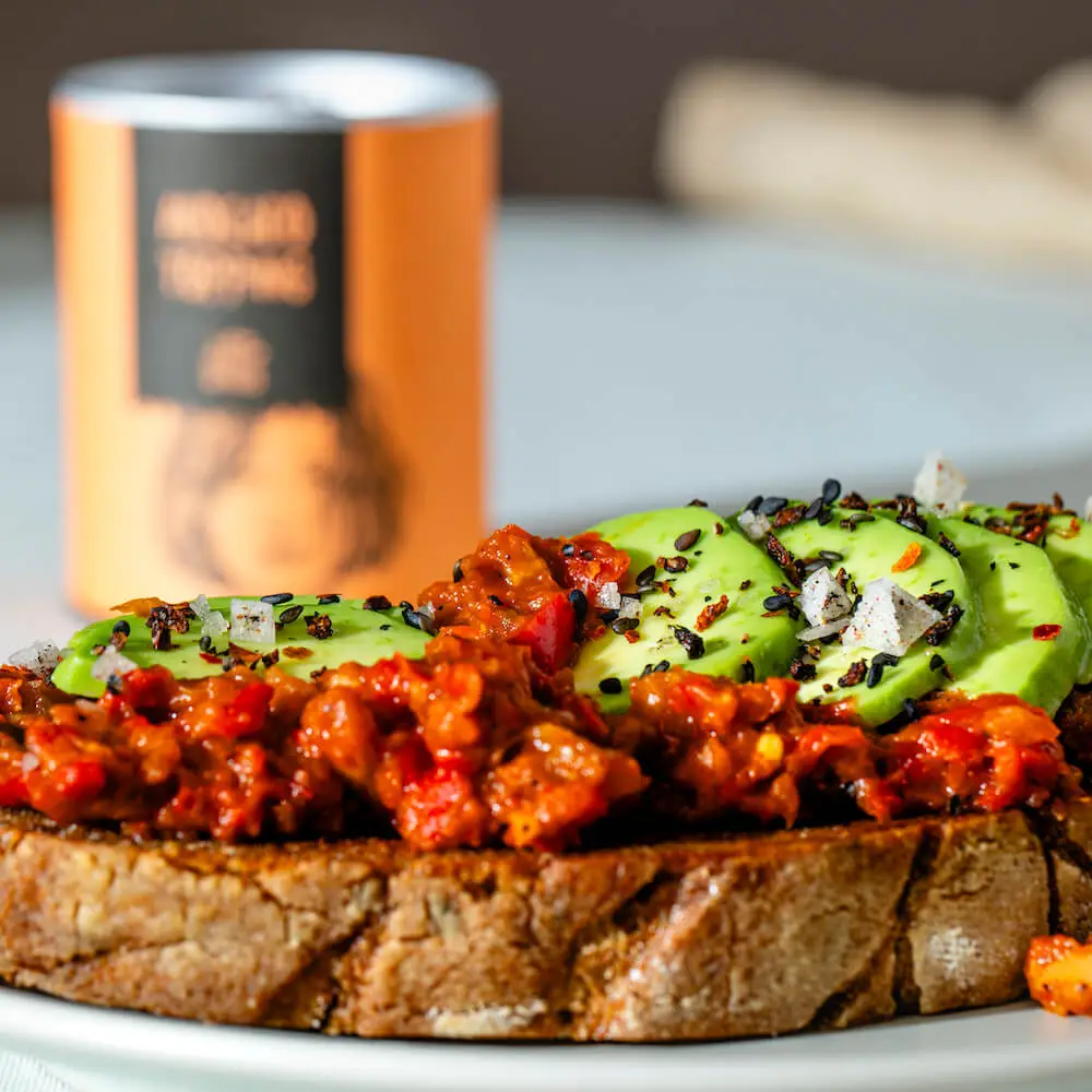 Muhammara Dip with Avocado Toast