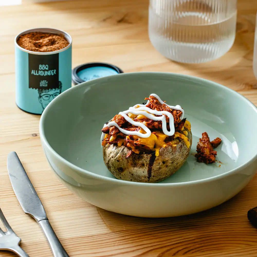 Jacket Potato with BBQ Pulled Chicken