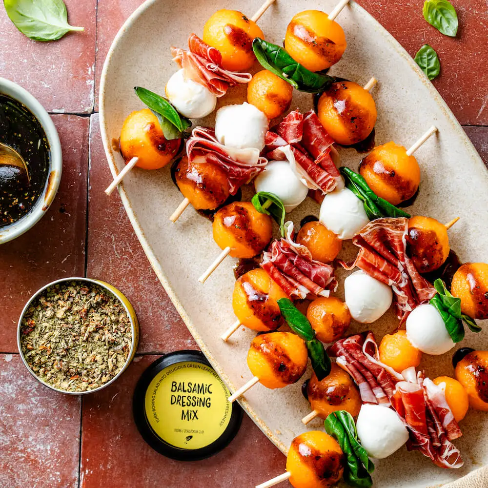 Prosciutto and Melon Skewers