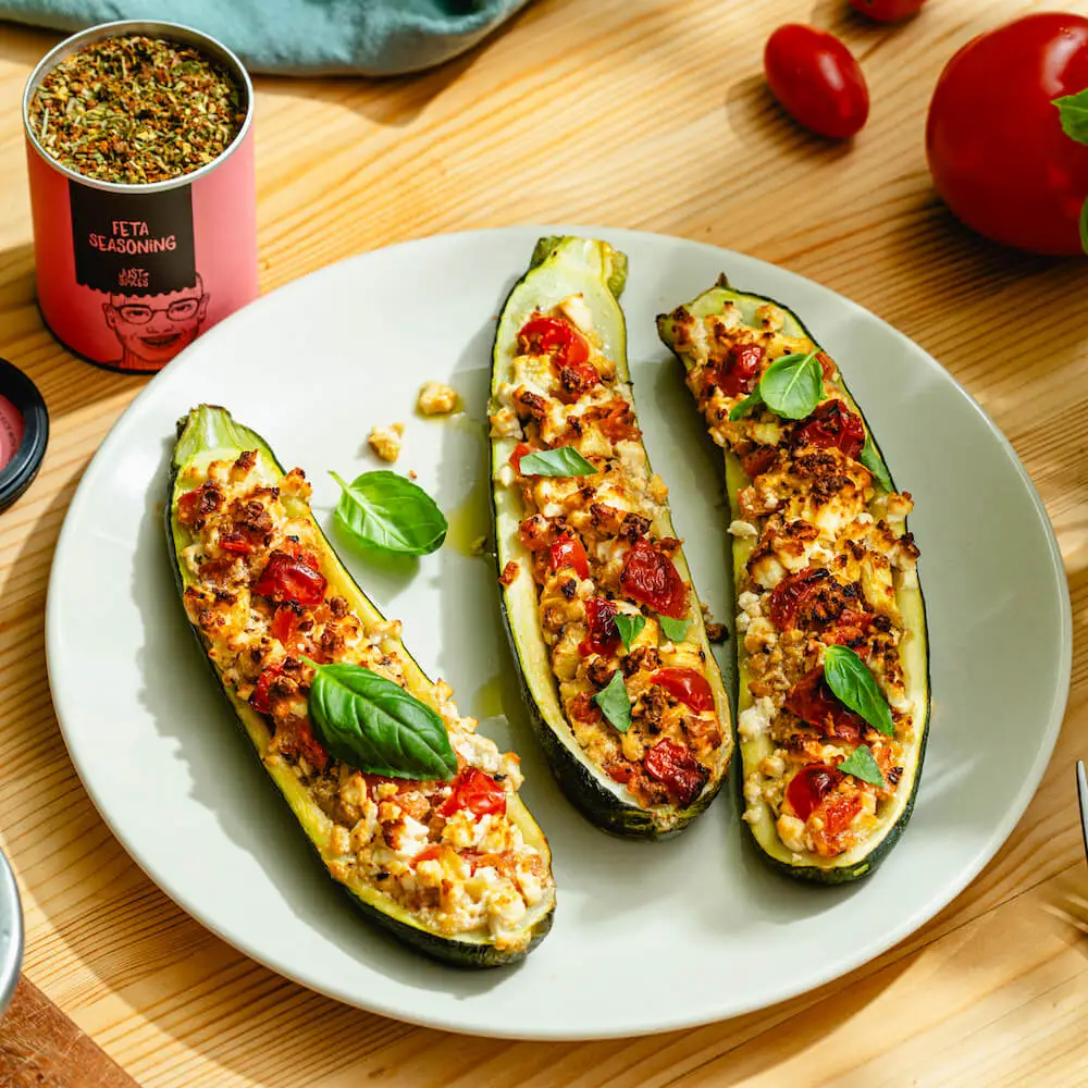 Stuffed Courgettes with Feta and Tomato 