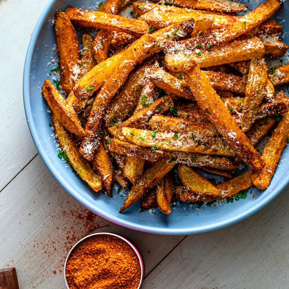 Air Fryer Parmesan and Garlic Fries