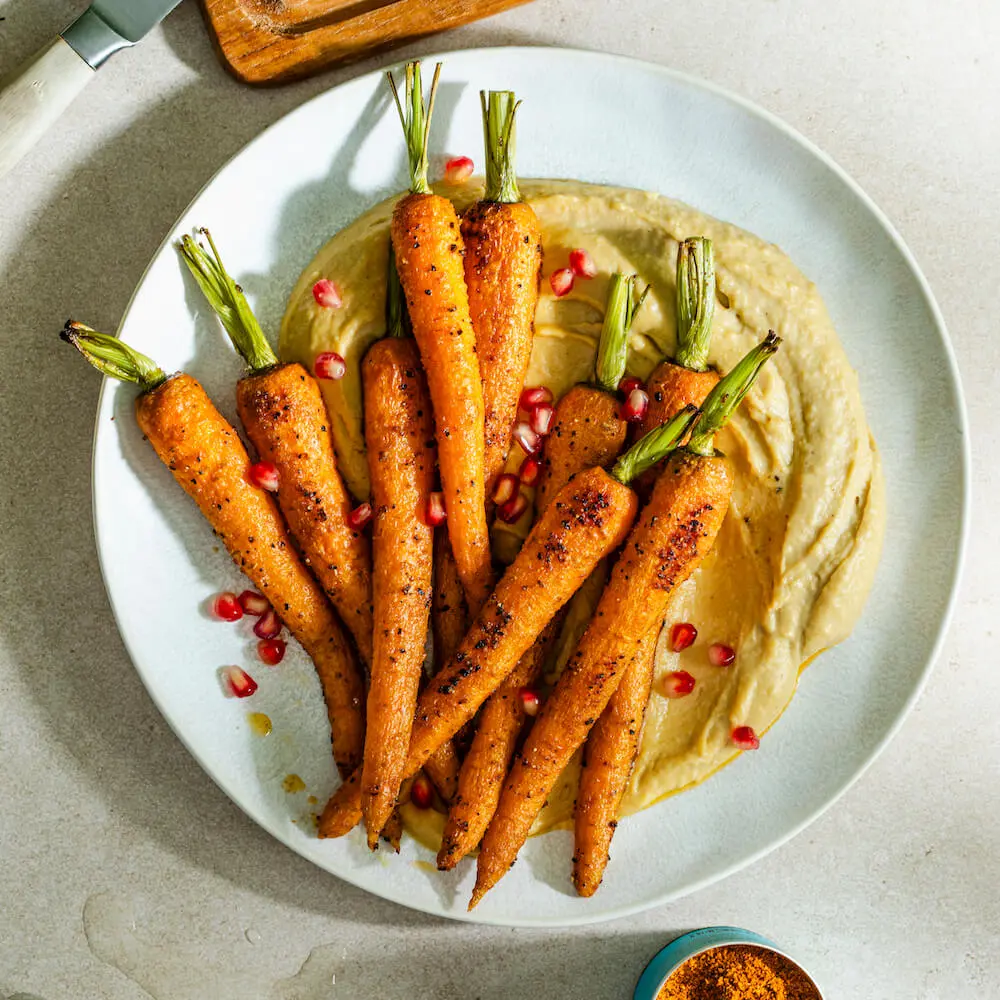 BBQ Carrots with Hummus