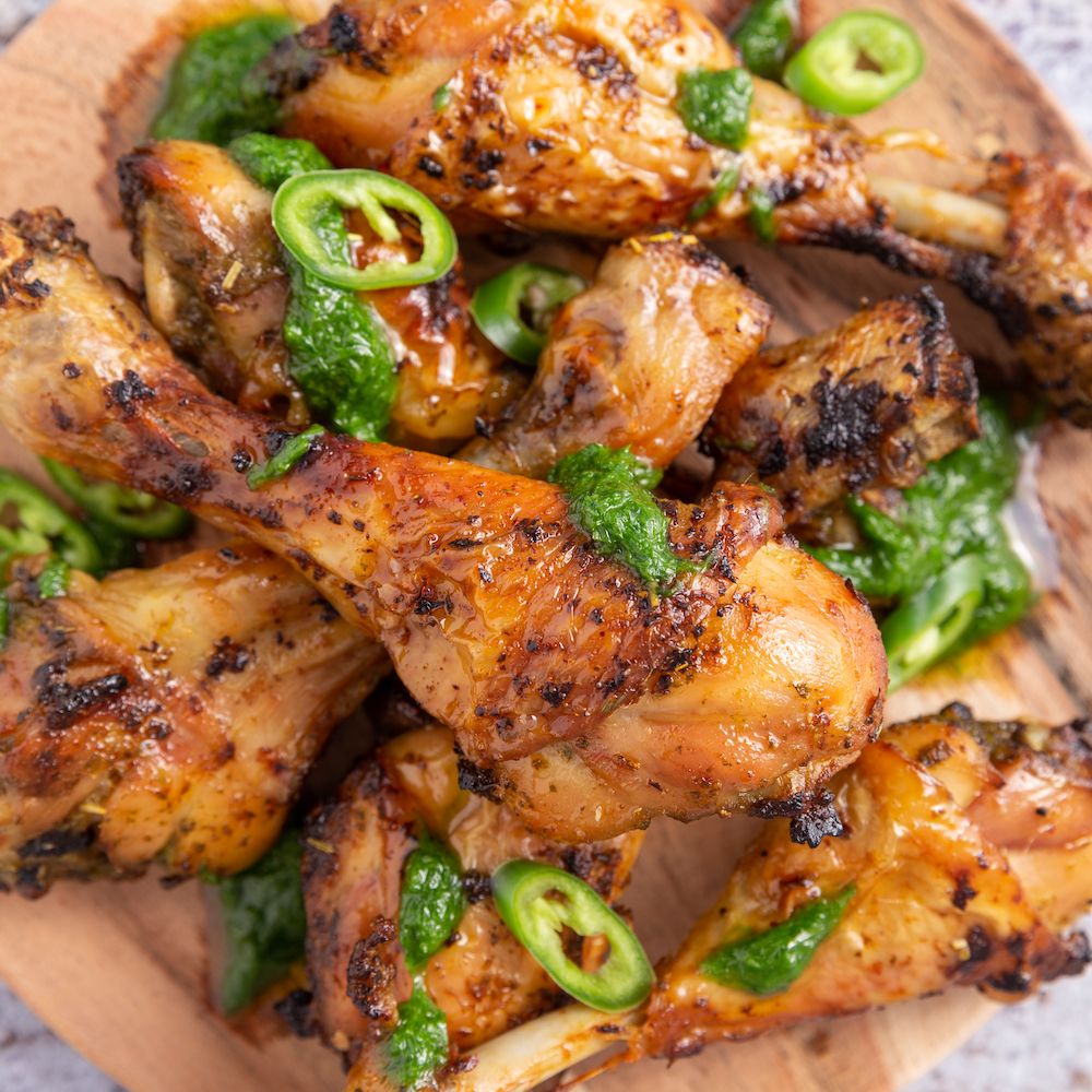 Air Fryer Fried Chicken Thighs with Hot Honey